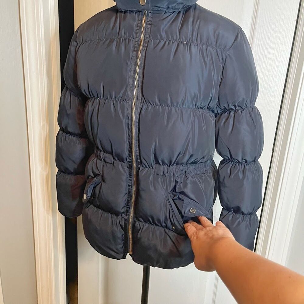 Massimo Dutti Made in Italy Duck Down Sports Hooded Zip Pocket Puffer Coat - Picture 10 of 15